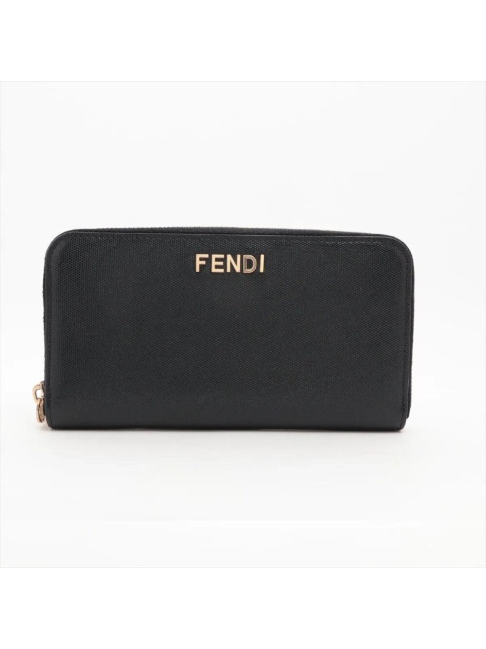 Fendi Leather Wallet Zip Around Black